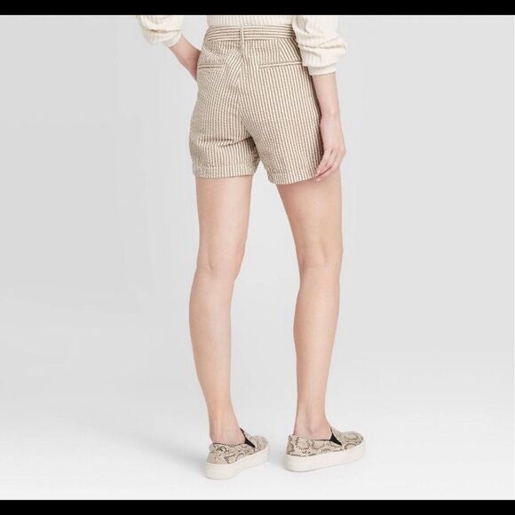 A new day striped high rise chino  shorts 2 - Picture 2 of 13